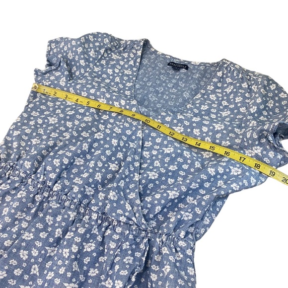 J. Crew Factory Printed chambray ruffle faux-wrap dress - Picture 10 of 11